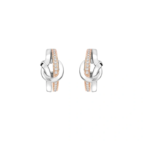 The Knot White and Rose Gold Diamond Earrings
