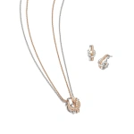 Boodles The Knot White and Rose Gold Pendant and Earrings Set | Fine Jewellery Sets | Coveti