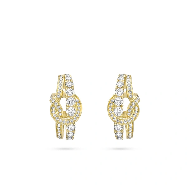 Boodles The Knot Yellow Gold Diamond Earrings | Fine Earrings | Coveti