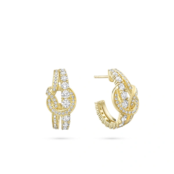Boodles The Knot Yellow Gold Diamond Earrings | Fine Earrings | Coveti