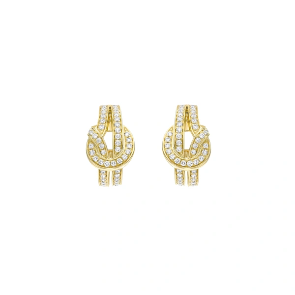 Boodles The Knot Yellow Gold Diamond Earrings | Fine Earrings | Coveti