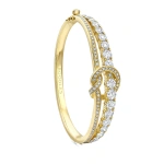 Boodles The Knot Yellow Gold Diamond Large Bangle | Fine Bracelets | Coveti