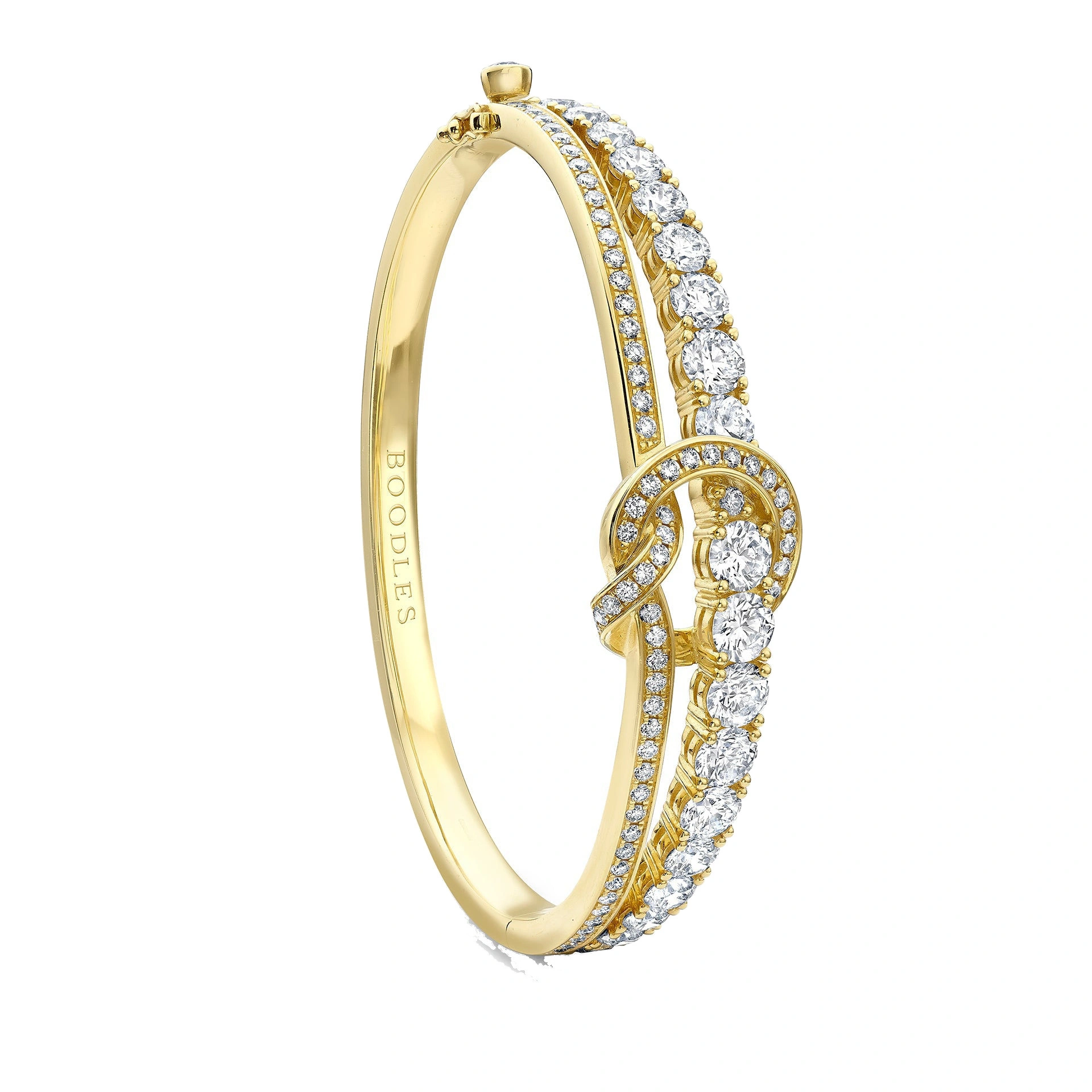 Boodles The Knot Yellow Gold Diamond Large Bangle Boodles The Knot Yellow Gold Diamond Large Bangle | Fine Bracelets | Coveti