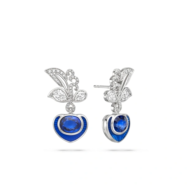 Boodles The Palace Collection Royal Porcelain Sapphire Earrings | Fine Earrings | Coveti