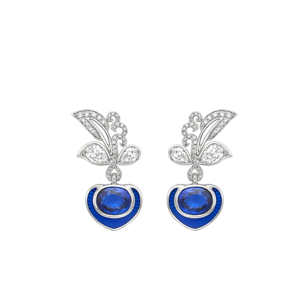 Boodles The Palace Collection Royal Porcelain Sapphire Earrings | Fine Earrings | Coveti