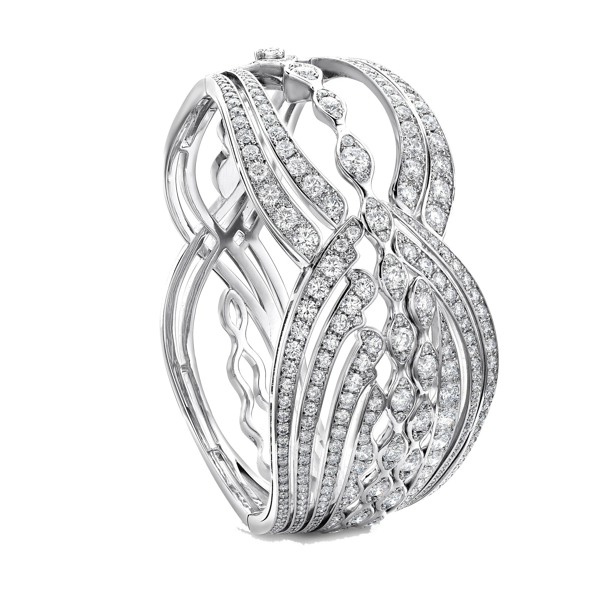 Boodles The Tide Diamond Platinum Bangle Boodles The Tide Diamond Platinum Bangle | Fine Bracelets | Coveti