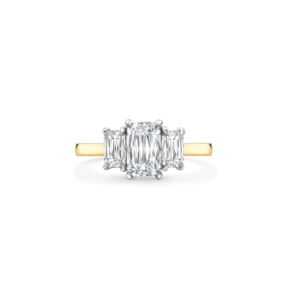 Boodles Trilogy Ashoka Cut Diamond Yellow Gold Engagement Ring | Fine Rings | Coveti