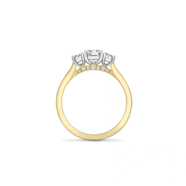 Boodles Trilogy Ashoka Cut Diamond Yellow Gold Engagement Ring | Fine Rings | Coveti