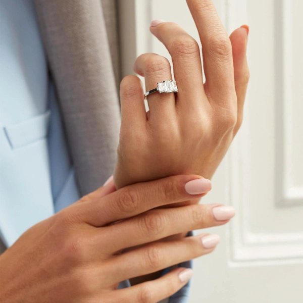Boodles Trilogy Ashoka Cut Platinum Diamond Engagement Ring | Fine Rings | Coveti