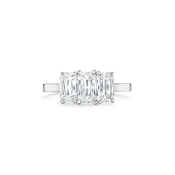 Boodles Trilogy Ashoka Cut Platinum Diamond Engagement Ring | Fine Rings | Coveti