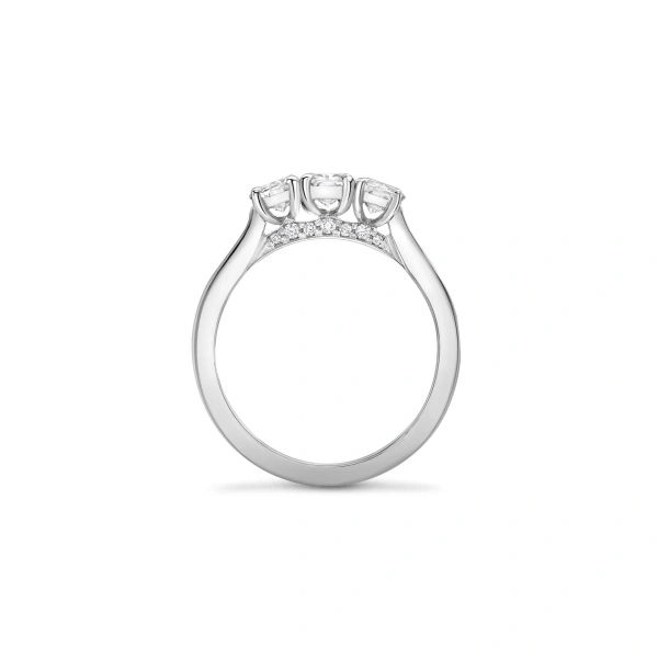 Boodles Trilogy Ashoka Cut Platinum Diamond Engagement Ring | Fine Rings | Coveti