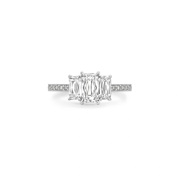 Boodles Trilogy Ashoka Cut Platinum Diamond Ring | Fine Rings | Coveti