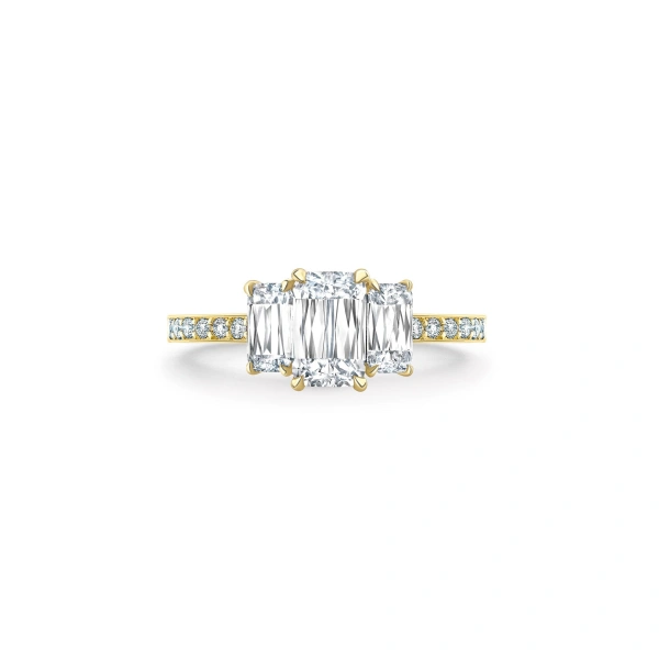 Boodles Trilogy Ashoka Cut Yellow Gold Diamond Ring | Fine Rings | Coveti