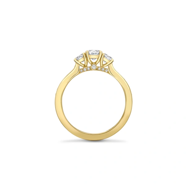 Boodles Trilogy Ashoka Cut Yellow Gold Diamond Ring | Fine Rings | Coveti