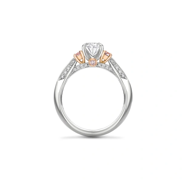 Boodles Trilogy Diavik Oval Diamond Pink Diamond Shoulders Platinum Ring | Fine Rings | Coveti