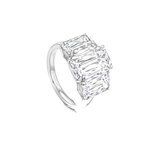 Boodles Trilogy Large Ashoka Diamond Platinum Ring | Fine Rings | Coveti