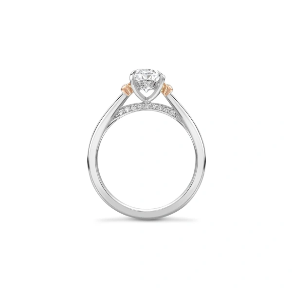 Boodles Trilogy Oval Diamond Pink Diamond Shoulders Platinum Ring | Fine Rings | Coveti