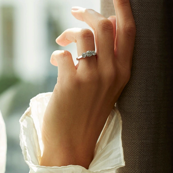 Boodles Trilogy Round Brilliant Platinum Diamond Engagement Ring | Fine Rings | Coveti