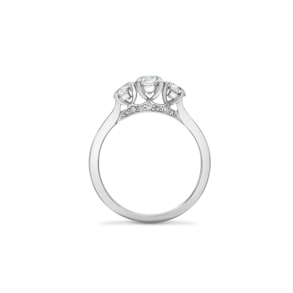 Boodles Trilogy Round Brilliant Platinum Diamond Engagement Ring | Fine Rings | Coveti