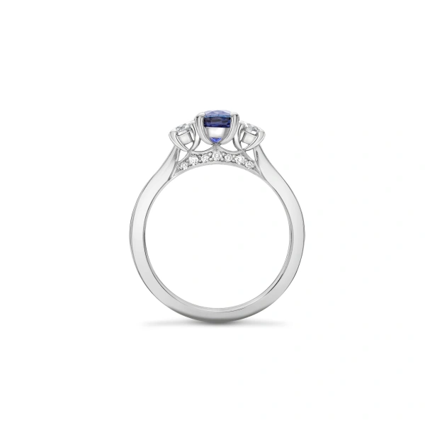 Boodles Trilogy Sapphire Diamond Platinum Engagement Ring | Fine Rings | Coveti