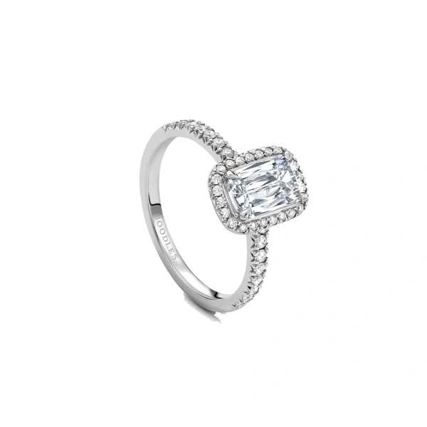 Vintage Ashoka Platinum Diamond Engagement Ring