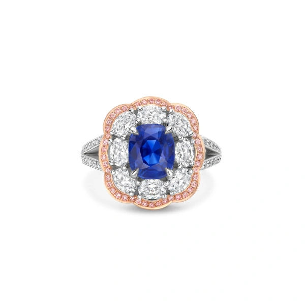 Boodles Vintage Cushion Sapphire Platinum Ring | Fine Rings | Coveti