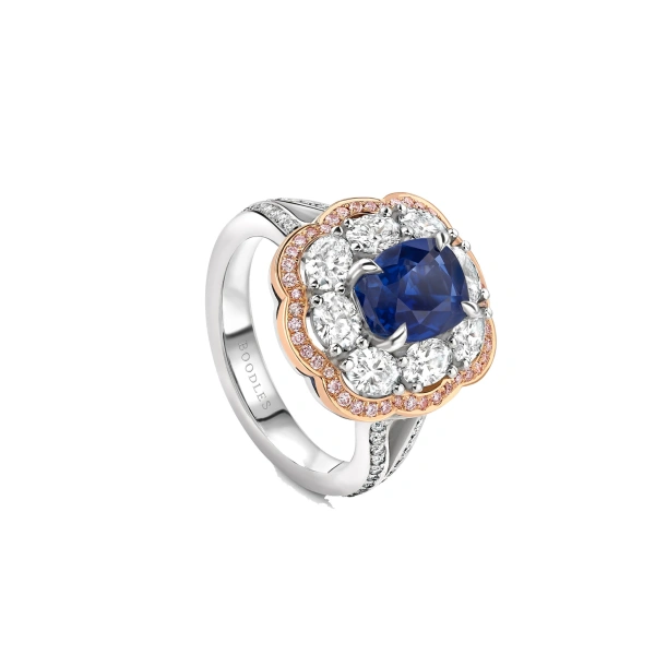 Boodles Vintage Cushion Sapphire Platinum Ring | Fine Rings | Coveti