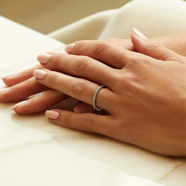 Boodles Vintage Half-Hoop Platinum Diamond Ring | Fine Rings | Coveti
