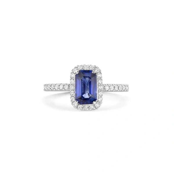 Boodles Vintage Octagonal Blue Sapphire Engagement Ring | Fine Rings | Coveti