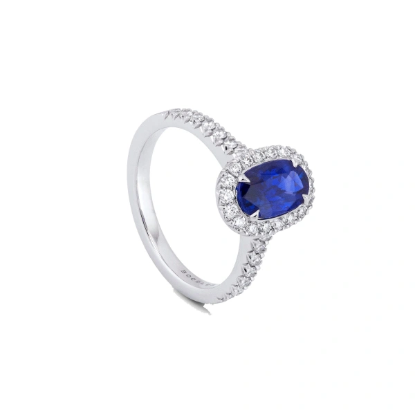 Boodles Vintage Oval Blue Sapphire Engagement Ring 1.9 Carat | Fine Rings | Coveti