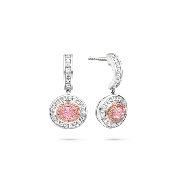Boodles Vintage Oval Cut Pink Diamond Earrings | Fine Earrings | Coveti