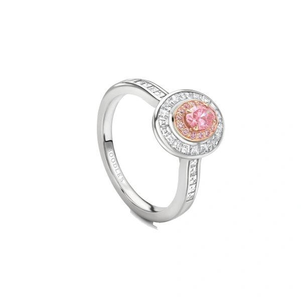 Boodles Vintage Oval Pink Diamond Platinum and Rose Gold Ring | Fine Rings | Coveti