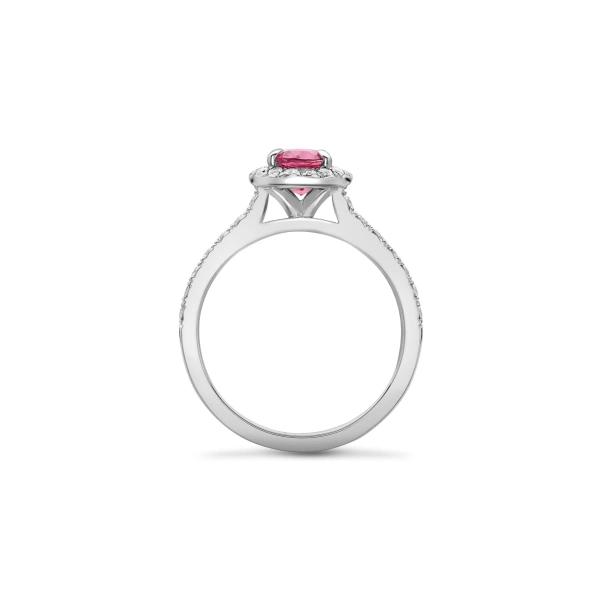 Boodles Vintage Oval Pink Sapphire Platinum Ring | Fine Rings | Coveti