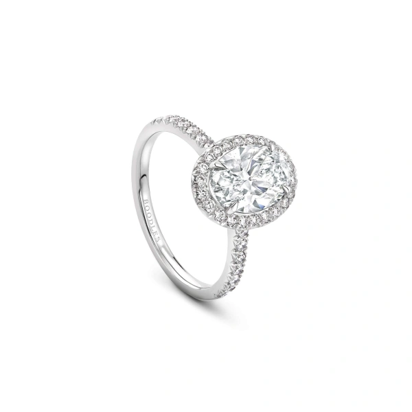 Boodles Vintage Oval Platinum Diamond Engagement Ring | Fine Rings | Coveti