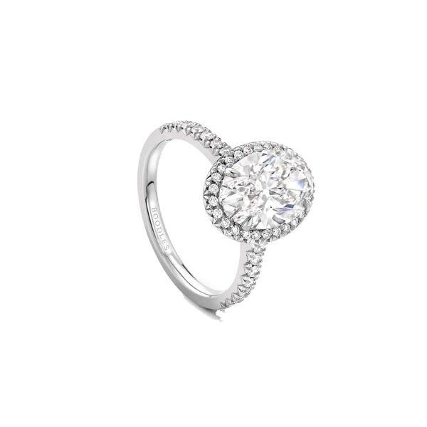 Boodles Vintage Oval Platinum Diamond Engagement Ring | Fine Rings | Coveti