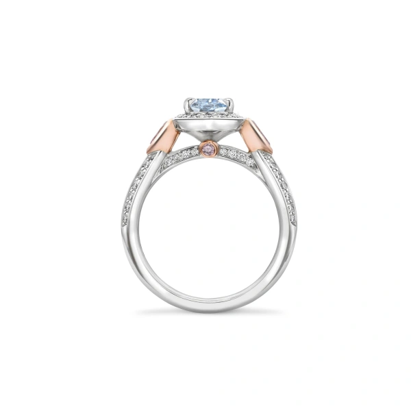 Boodles Vintage Pear Blue Diamond Platinum and Rose Gold Ring | Fine Rings | Coveti