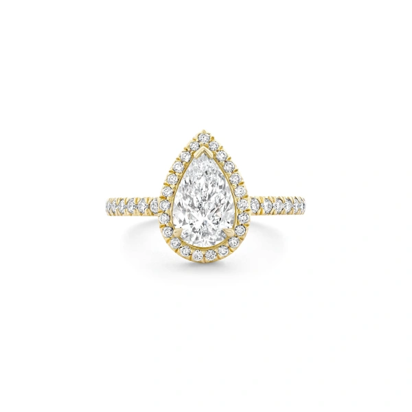 Boodles Vintage Pear Yellow Gold Diamond Engagement Ring | Fine Rings | Coveti