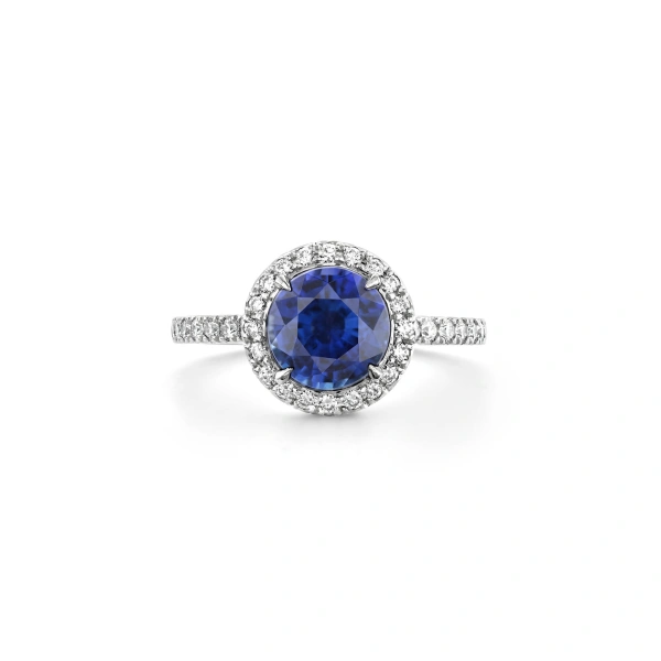 Boodles Vintage Round Blue Sapphire Engagement Ring | Fine Rings | Coveti