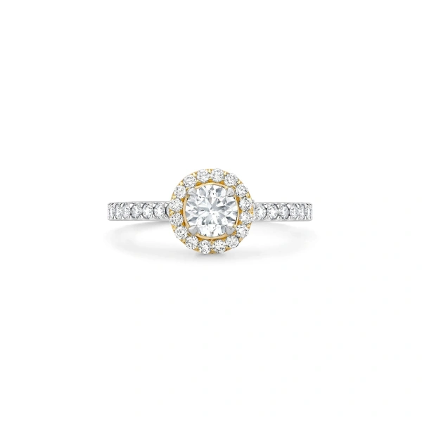 Boodles Vintage Round Platinum Pink Halo Diamond Ring | Fine Rings | Coveti