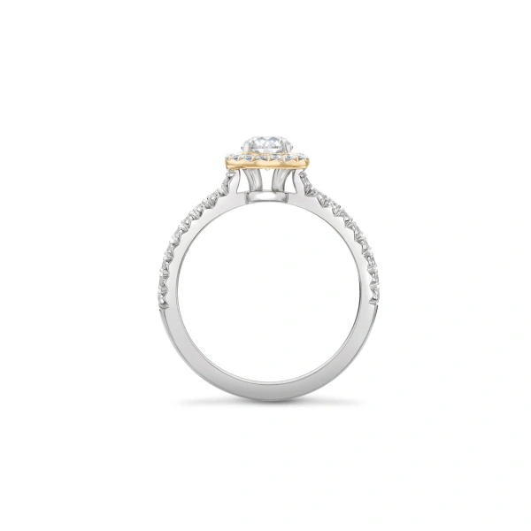 Boodles Vintage Round Platinum Pink Halo Diamond Ring | Fine Rings | Coveti
