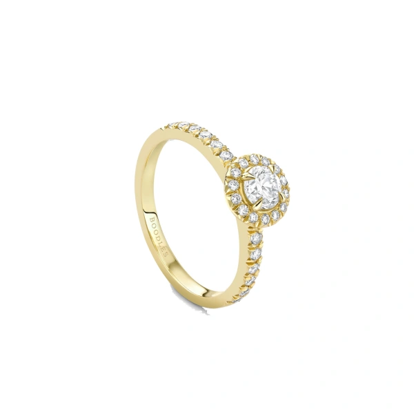 Boodles Vintage Round Yellow Gold Diamond Engagement Ring | Fine Rings | Coveti