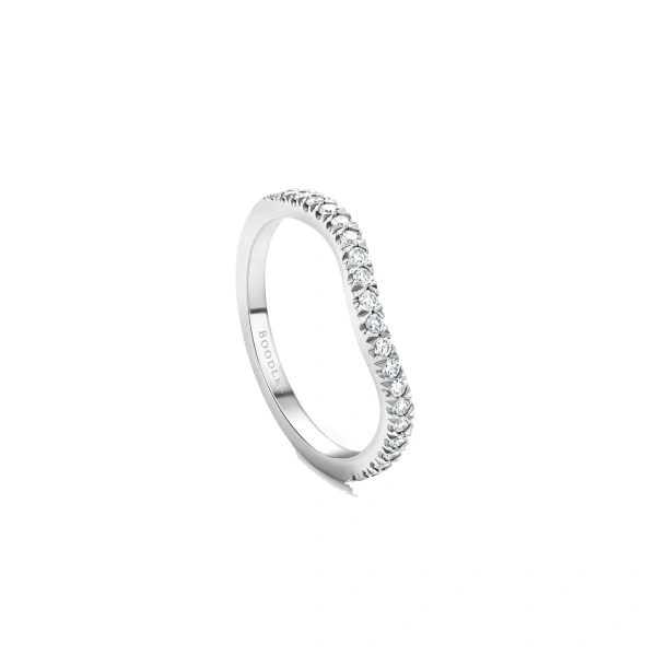 Boodles Vintage Wave Half-Hoop Platinum Diamond Wedding Band | Fine Rings | Coveti