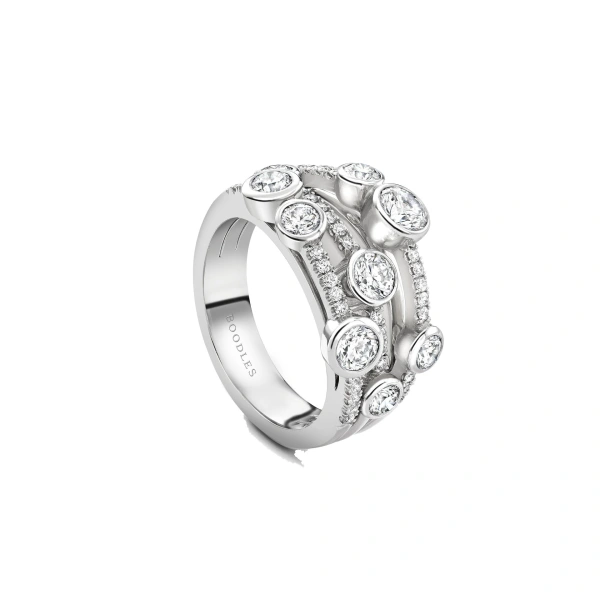 Boodles Waterfall Classic Platinum Diamond Ring | Fine Rings | Coveti