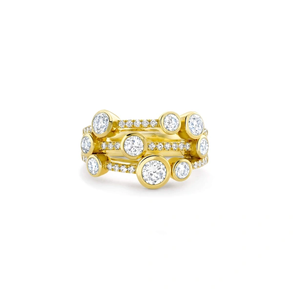 Boodles Waterfall Classic Yellow Gold Diamond Ring | Fine Rings | Coveti