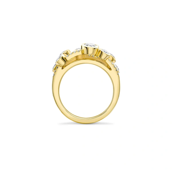 Boodles Waterfall Classic Yellow Gold Diamond Ring | Fine Rings | Coveti