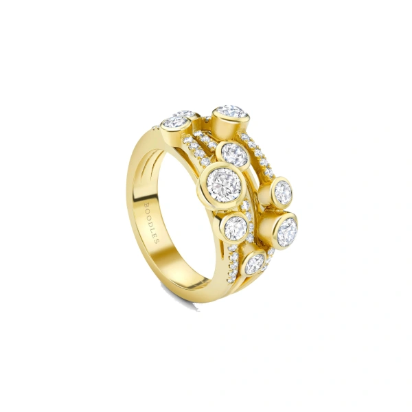 Boodles Waterfall Classic Yellow Gold Diamond Ring | Fine Rings | Coveti