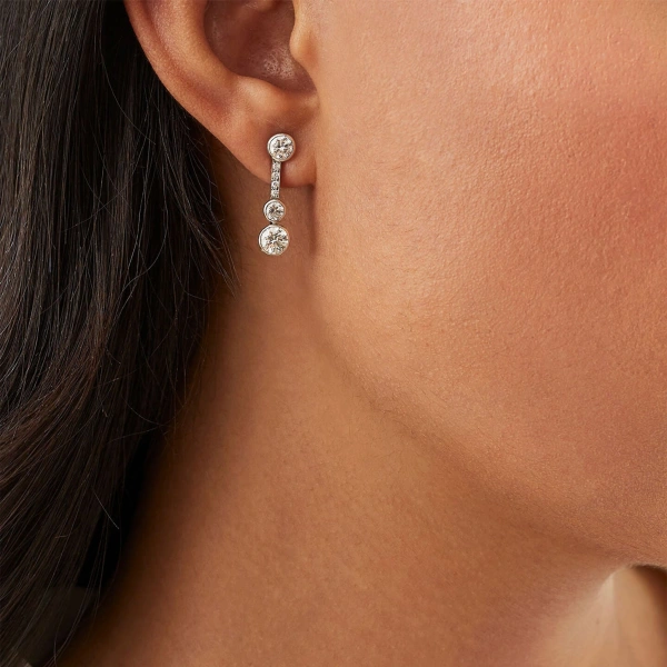 Boodles Waterfall Diamond Platinum Small Drop Earrings | Fine Earrings | Coveti