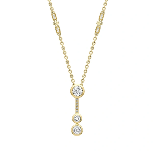 Boodles Waterfall Diamond Yellow Gold Pendant | Fine Necklaces | Coveti