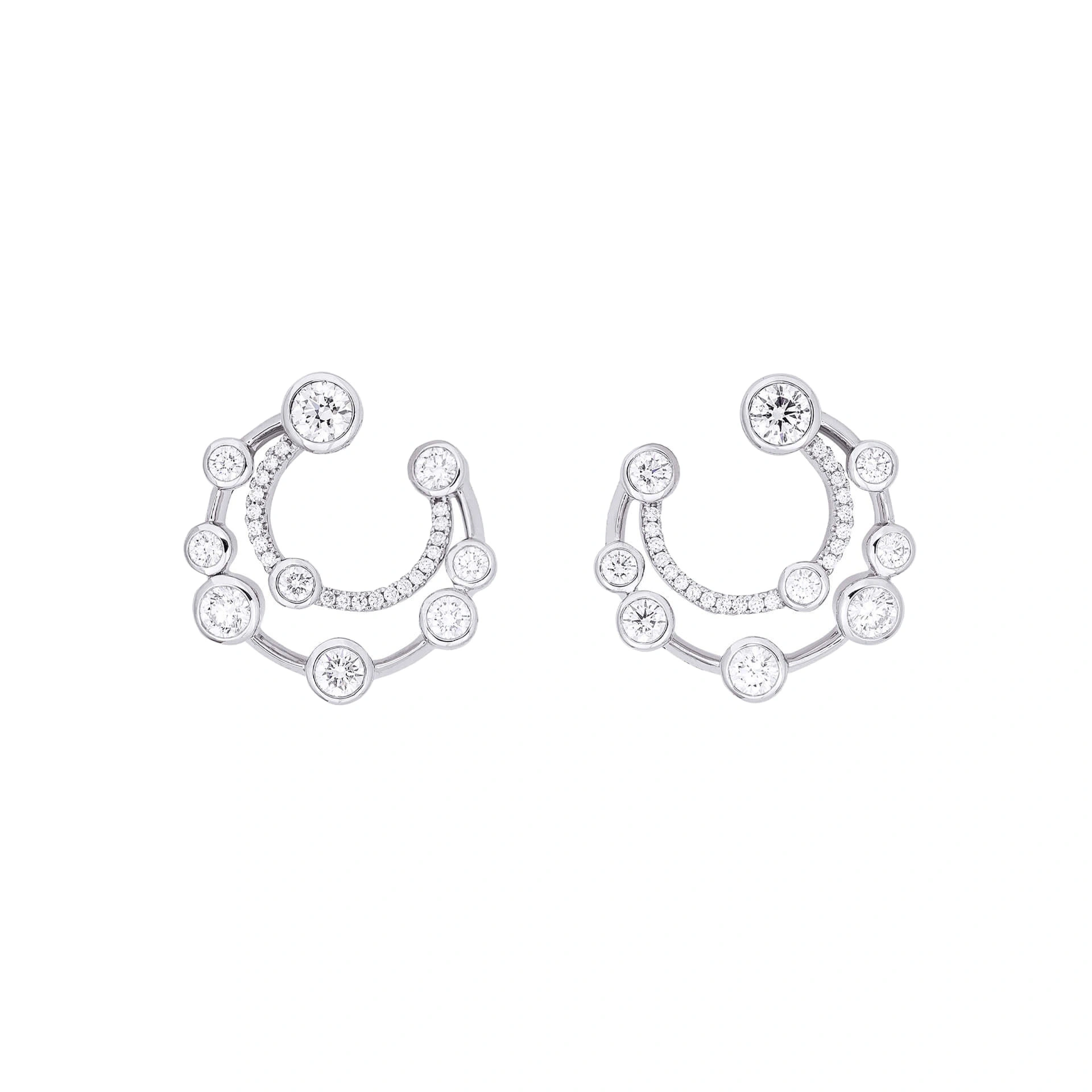 Boodles Waterfall Double Hoop Platinum Earrings Boodles Waterfall Double Hoop Platinum Earrings | Fine Earrings | Coveti