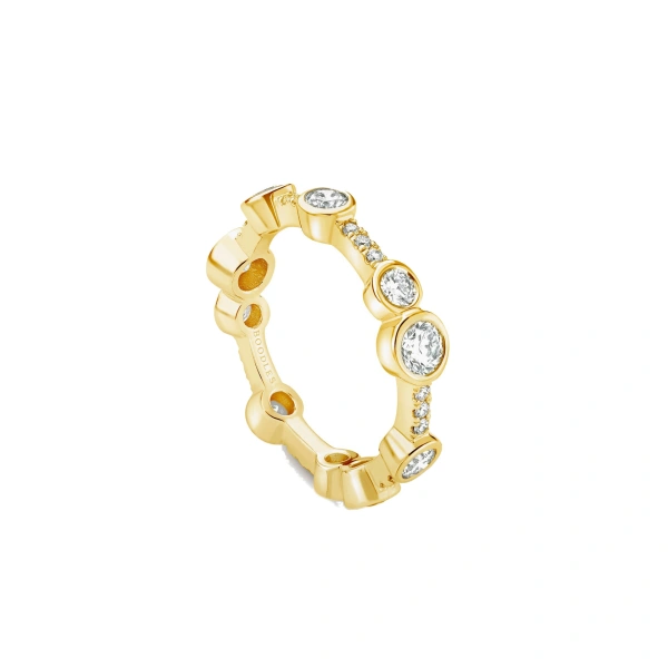 Boodles Waterfall Full Hoop Yellow Gold Diamond Ring | Fine Rings | Coveti